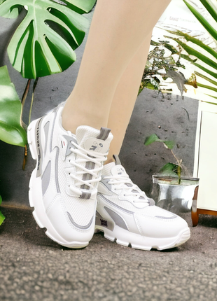 Женские кроссовки "silver" белые. 24 см8 фото