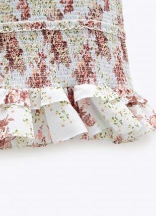Платье сарафан зара резинка цветочный принт8 фото