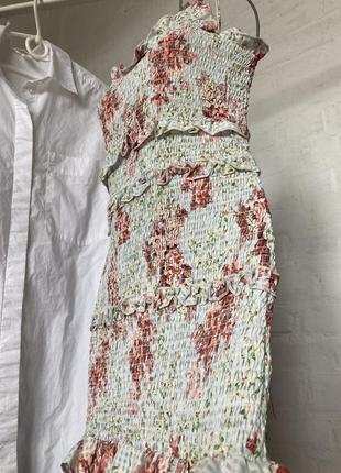 Платье сарафан зара резинка цветочный принт10 фото