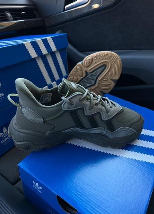 Мужские кроссовки adidas originals ozweego khaki8 фото