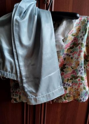Пижама женская плотная, шелковая, короткий рукав наш р. 48, ес5 фото