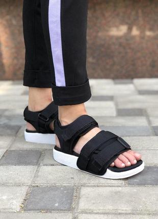 Шикарні і зручні сандалі adidas в чорному кольорі (весна-літо-осінь)😍