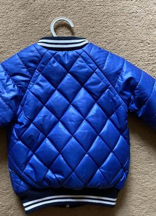 Новая куртка бомбер синяя для мальчика демисезонная 68 размер 4-6 месяцев2 фото