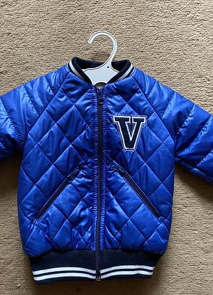 Новая куртка бомбер синяя для мальчика демисезонная 68 размер 4-6 месяцев