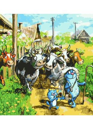 Картина по номерам синий кот веселые пастушки 40х50 см sy6360 melmil