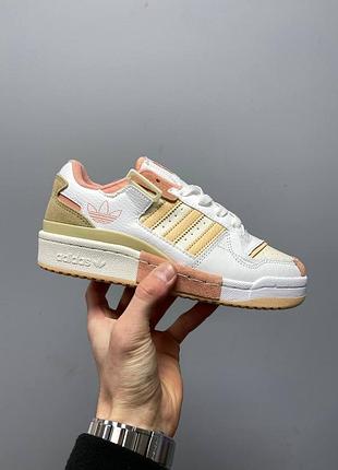 Кроссовки branco adidas forum exhibit low white orange