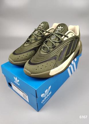 Мужские кроссовки adidas ozelia khaki black