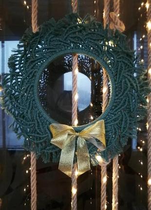 Плетеный венчик на стену / рождественский венок2 фото