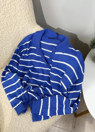 Кофточка поло в полоску 5