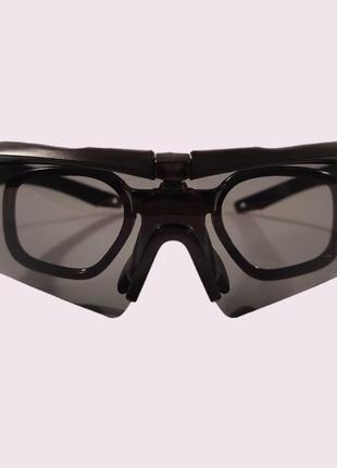 Спортивні сонцезахисні окуляри з діоптричною вставкою колір чорний