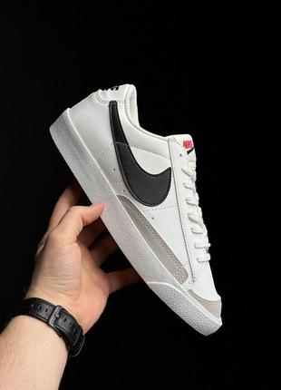 💙🖤 кеди nike blazer low white black blue кросівки білі чорні голубі сині найк блейзер блазер лов