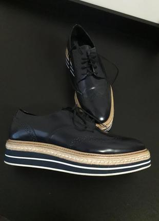Стильні шкіряні туфлі тренд броги челсі massimo dutti