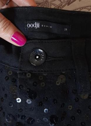 Чёрные шорты стрейч паетки блестящ 36 размер oodji хлопок3 фото