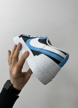 🥿👟 nike blazer low sacai blue black white білі чорні сині голубі кеди кросівки 2 лого4 фото