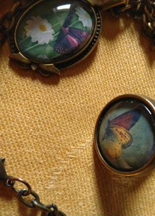 Оригинальный комплект украшений подвеска кулон и кольцо