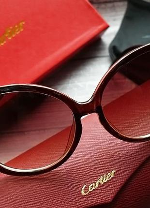 Брендові жіночі коричневі окуляри комплект2 фото
