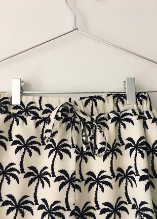 Кремовые шорты с пальмовым принтом missguided 🌴 летние шортики на резинке высокая талия8 фото