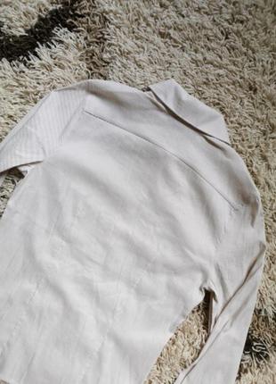 Блузка хлопчатая рубашка полосатая в мелкую бежевую полоску8 фото