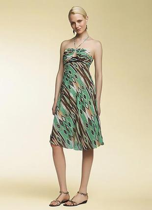 Bcbg max azria шелковое платье , яркий шифоновый сарафан р 46