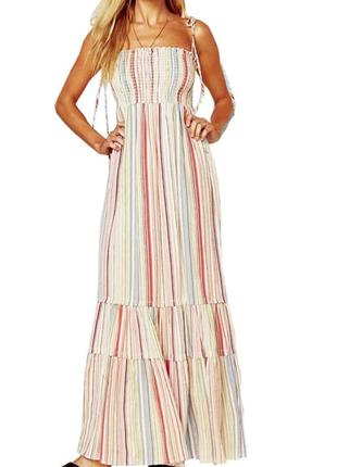 Довга літня сукня в вертикальну смужку