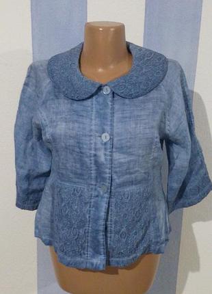 Лляна блуза жакет стан нової chanon