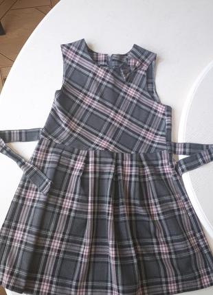 Шкільна форма, клітина, 134-140 см, розмір 32-34, піджак, сарафан