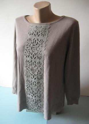 Джемпер - свитер - туника - с замшевой отделкой!