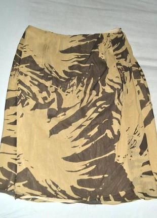 Шелковая юбка на запах ann taylor, принт зебра