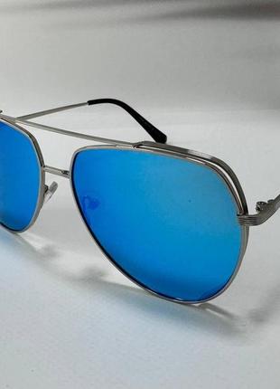 Очки солнцезащитные унисекс авиаторы с поляризацией и тонкими металлическими дужками