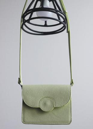 Нова! mini сумочка колір lime натуральна італійська шкіра ручна робота4 фото
