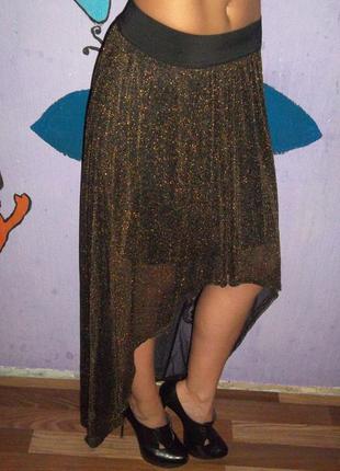 Шикарная юбка со шлейфом и люрексом