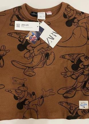 Микки маус micky maus disney реглан футболка мики 4 микки 5 zara зара 110 лонгслив3 фото