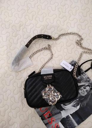 Кроссбоди сумка guess violet черная голубая пудровая голубая белая