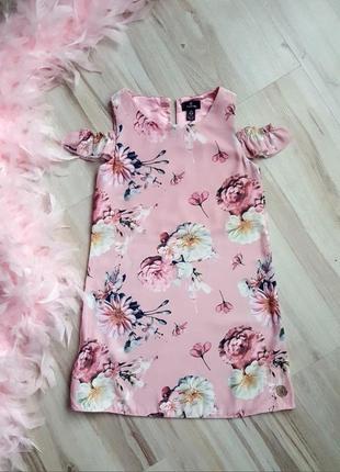 Пудрова сукня в квіти ,плаття для дівчаток