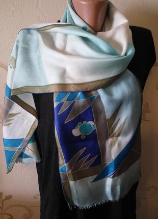 100% натуральный шелк . шелковый шарф шарфик подписной .3 фото