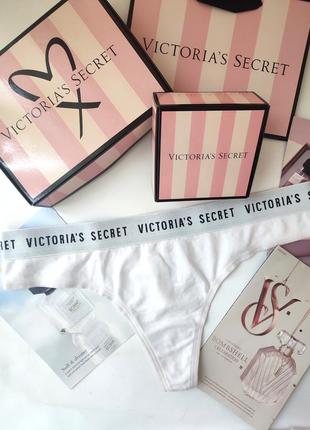 Коттоновые трусики стринги victoria’s secret original l 40 42