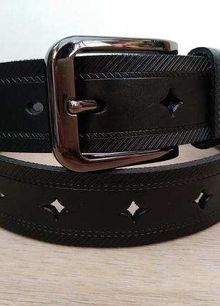 Ремінь жіночий шкіряний чорний. ширина 28мм