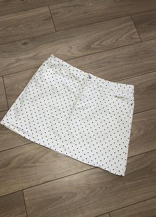 Юбка мини джинс, горох батал