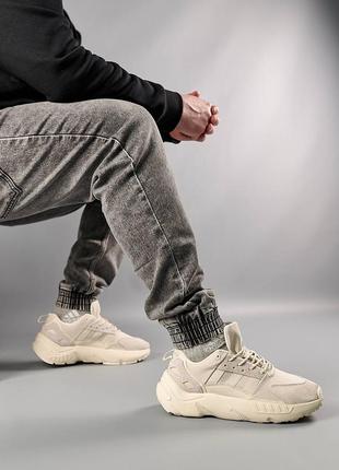 Чоловічі кросівки adidas zx 22 boost beige6 фото