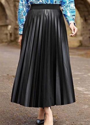 Жіноча плісірована спідниця довга женская плиссированная юбка длинная 10311 фото