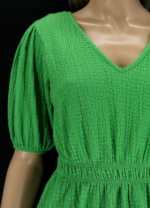 Брендовая фактурная ярко-зелёная блузка "f&f". размер uk10/eur38.3 фото