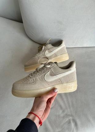 nike side air force 1 low beige кроссовки