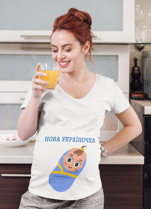 Футболка для вагітної з принтом "нова україночка. новонароджена" push it