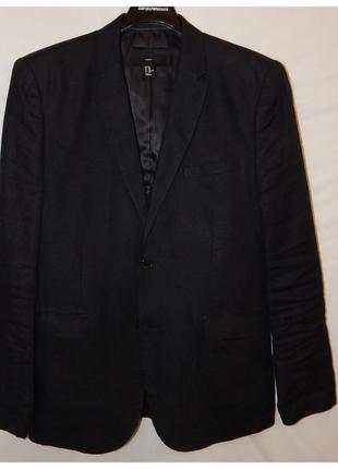 Льняной пиджак black h&m (швеция)+летний шарф2 фото