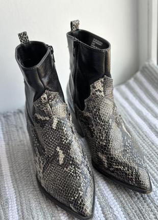 Ботильоны с имитацией змеиной кожи topshop казаки сапоги сапожки ботинки8 фото