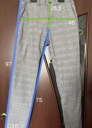 Штаны брюки мужские slim fit в клетку6 фото