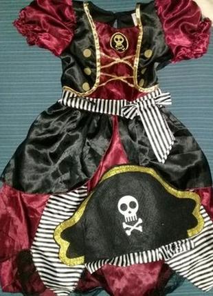 Карнавальное платье пиратки на 5-6лет.
