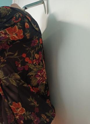 Блуза сорочка у квітковий принт вінтаж di tardo firenze англія8 фото