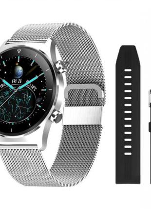 Смарт-часы smart watch мужские металлические prettylittle серебряные.2 фото