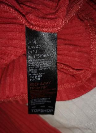 Блуза топ в рубчик терракота с чокером topshop l/xl туречевка5 фото